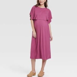 (XL)- Isabel Women's Maternity Short Sleeve Nursing Maternity Dress
